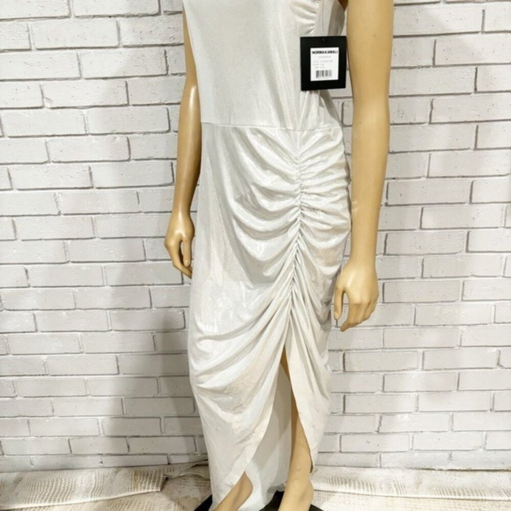 Norma Kamali Pearl Strapless Side Drape Gown‎ | Elegant Formal Dress | Size XL - Picture 7 of 8